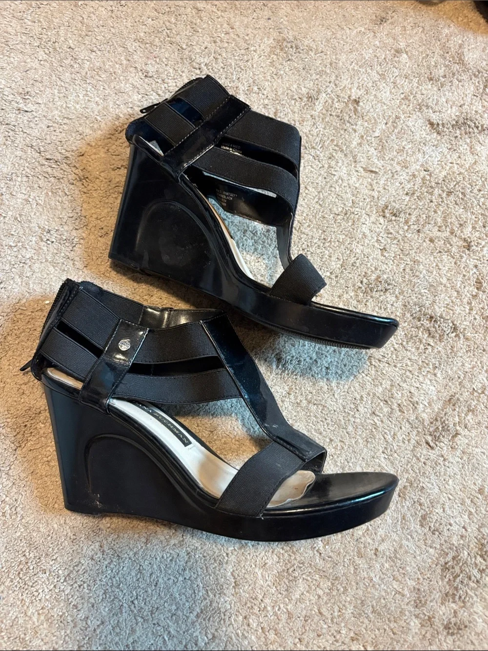 Dana Buchman Black Strappy Heeled Sandals